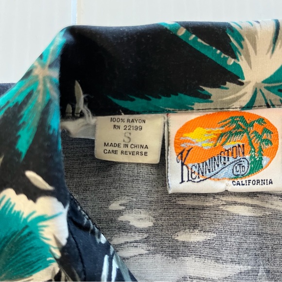 Kennington Vintage Men’s Hawaiian Orchids Short Sleeve Shirt Size Small - Picture 3 of 7